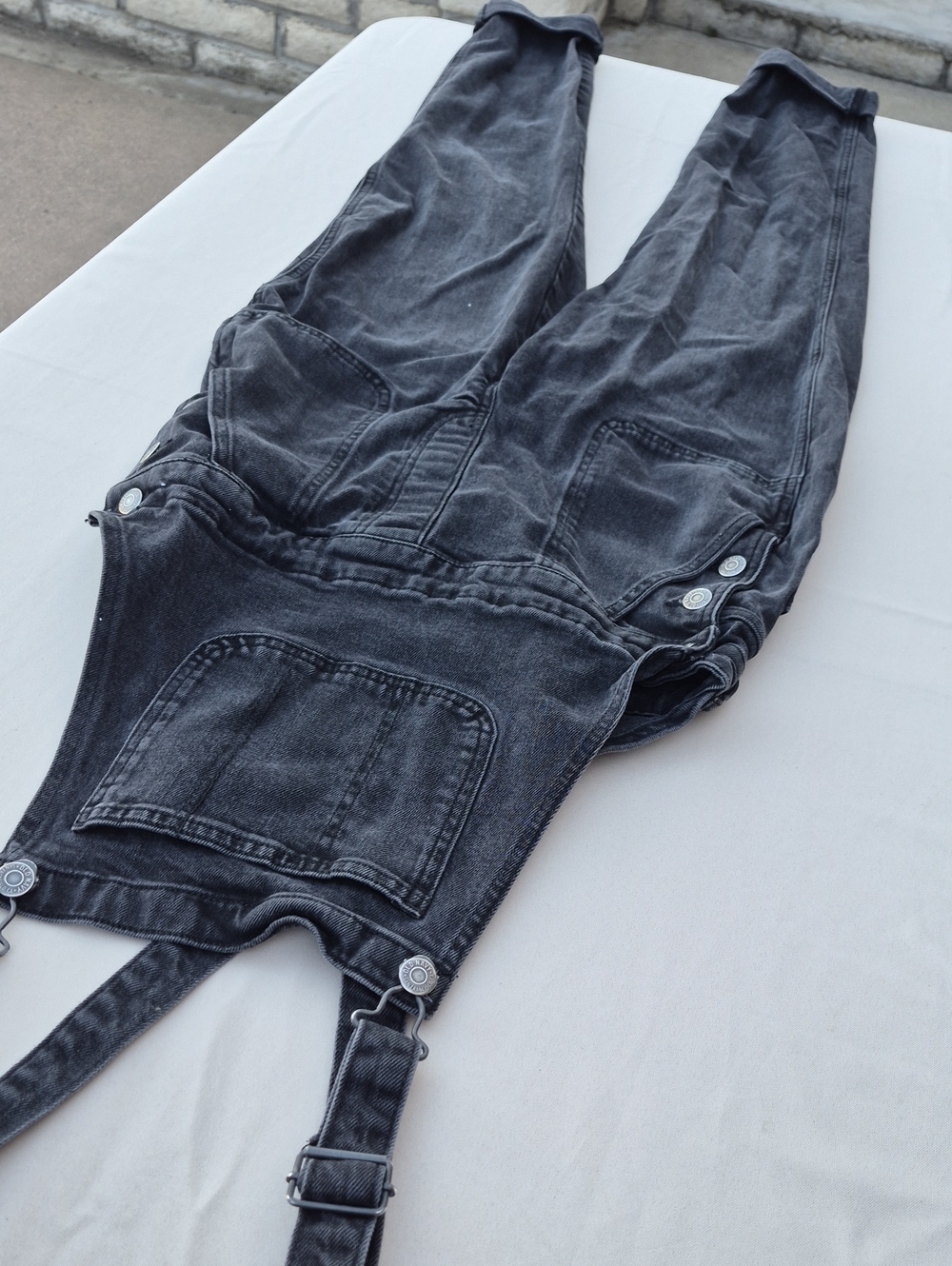 Old Navy Black Washed Denim Overalls
